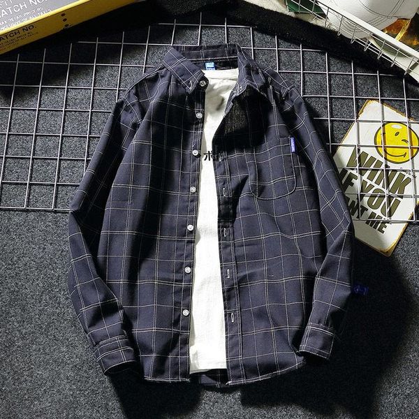 japanese logo teenage students long sleeves hong kong wind ins trend harajuku korean men's casual plaid shirt men shirts, White;black
japanese logo teenage students long sleeves hong kong wind ins trend harajuku korean men's casual plaid shirt men shirts, White;black