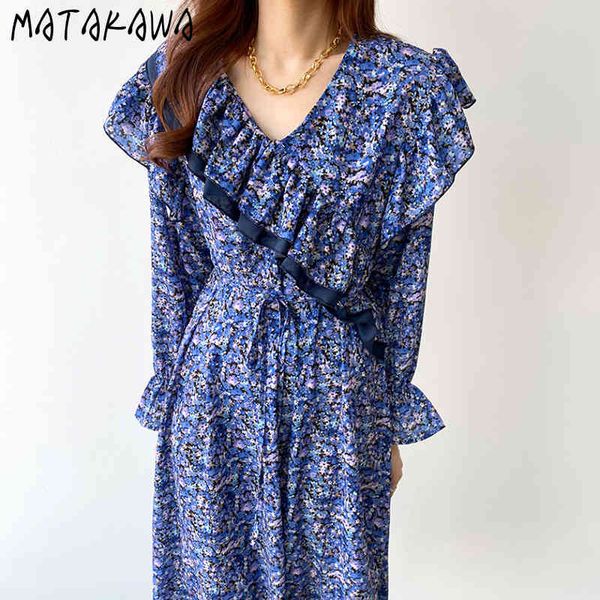 matakawa stitching ruffled v-neck vestidos korean autumn retro floral women dress loose long flare sleeve dresses 210513, Black;gray
matakawa stitching ruffled v-neck vestidos korean autumn retro floral women dress loose long flare sleeve dresses 210513, Black;gray