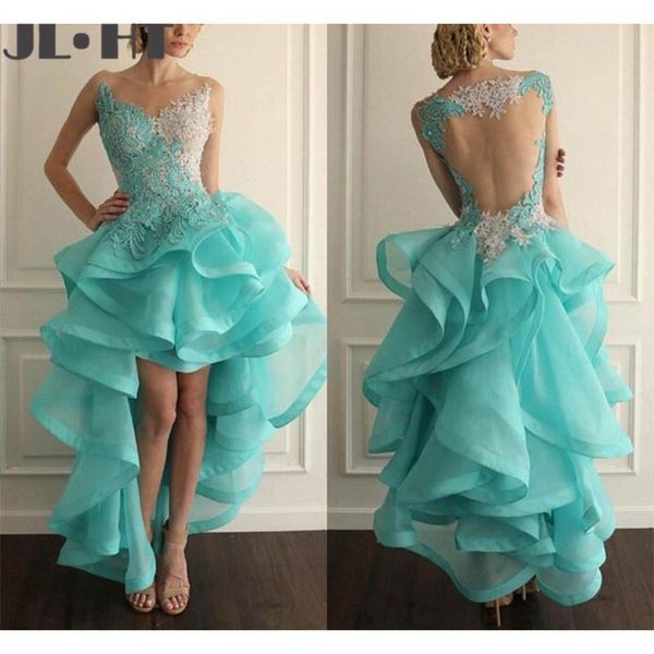 party dresses high low lace evening formal prom gowns with ruffles keyhole back and sheer v neckline arrival, White;black
party dresses high low lace evening formal prom gowns with ruffles keyhole back and sheer v neckline arrival, White;black