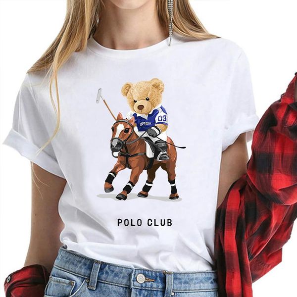 women's t-shirt fashion teddy bear tees letter-printed 100% cotton plus-size summer short-sleeved customized men and women, White
women's t-shirt fashion teddy bear tees letter-printed 100% cotton plus-size summer short-sleeved customized men and women, White