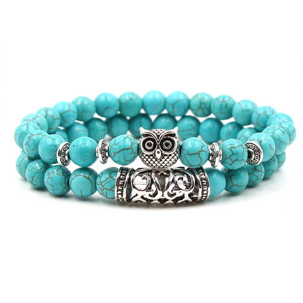 natural stone dog's paw owl turquoise bracelets for women trendy 8mm blue beads elastic friendship bracelet beach jewelry, Black
natural stone dog's paw owl turquoise bracelets for women trendy 8mm blue beads elastic friendship bracelet beach jewelry, Black