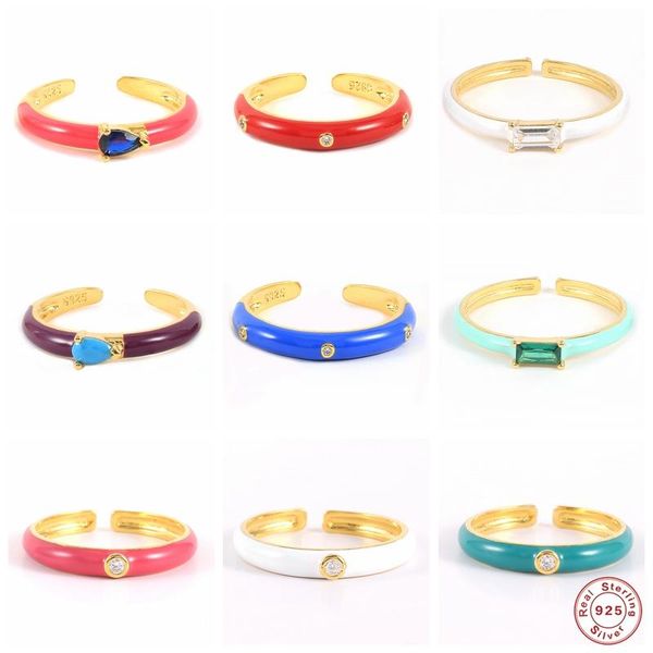 cluster rings s925 sterling silver enamel adjustable candy color dripping oil wedding ring for women girls anillos fine jewerly gift, Golden;silver
cluster rings s925 sterling silver enamel adjustable candy color dripping oil wedding ring for women girls anillos fine jewerly gift, Golden;silver