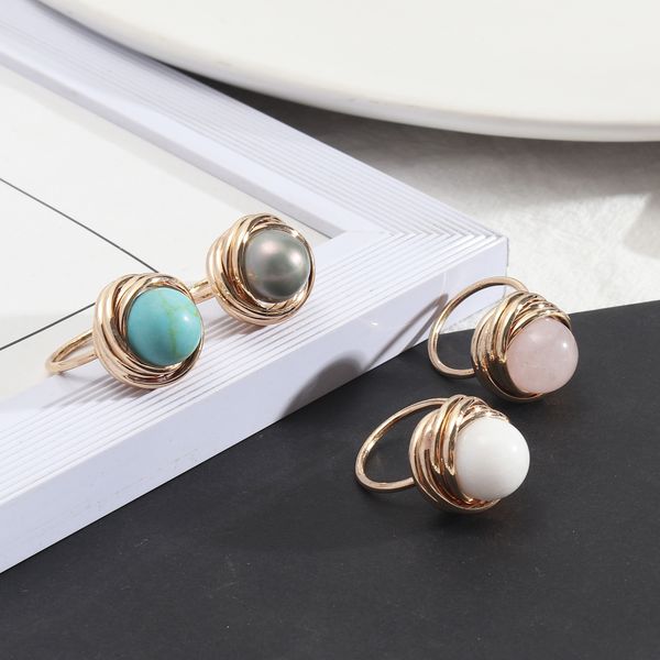 fashion round pink rose quartz healing crystal turquoise rings geometric gold plated white blue natural stone ring for women jewelry gift, Golden;silver
fashion round pink rose quartz healing crystal turquoise rings geometric gold plated white blue natural stone ring for women jewelry gift, Golden;silver