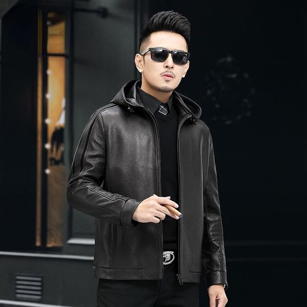 men's leather & faux 2021 100% genuine jackets male autumn spring black hooded deerskin jacket clothing chaquetas hombre gmm617
men's leather & faux 2021 100% genuine jackets male autumn spring black hooded deerskin jacket clothing chaquetas hombre gmm617
