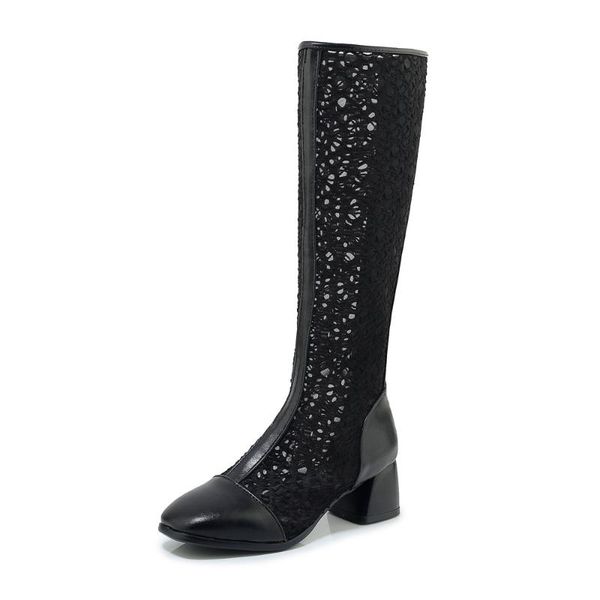 spring and summer product with heavy heel high tube breathable boots women 33-46 sandals, Black
spring and summer product with heavy heel high tube breathable boots women 33-46 sandals, Black
