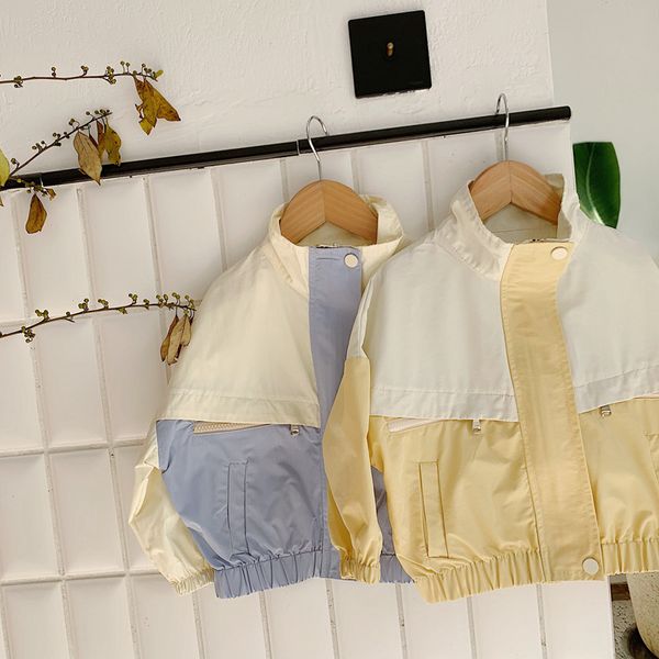 spring autumn boys girls fashion stand collar jackets kids children color matching casual coats outwear 210508, Blue;gray
spring autumn boys girls fashion stand collar jackets kids children color matching casual coats outwear 210508, Blue;gray