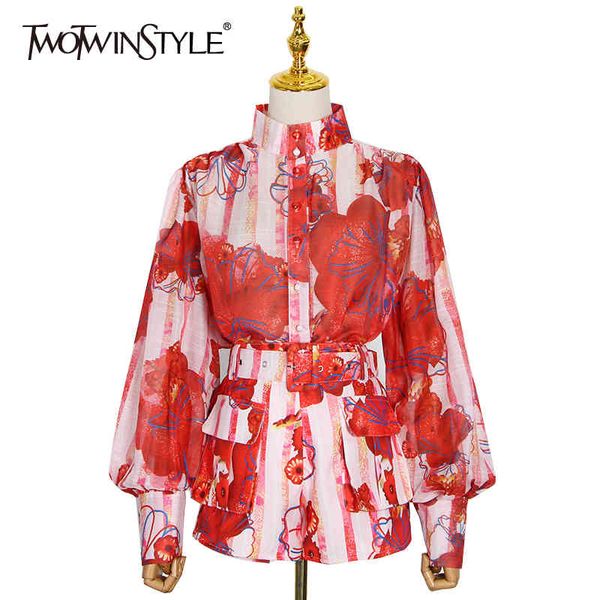 print casual two piece set for women stand collar long sleeve shirt high waist sashes shorts female sets tide 210428, White
print casual two piece set for women stand collar long sleeve shirt high waist sashes shorts female sets tide 210428, White