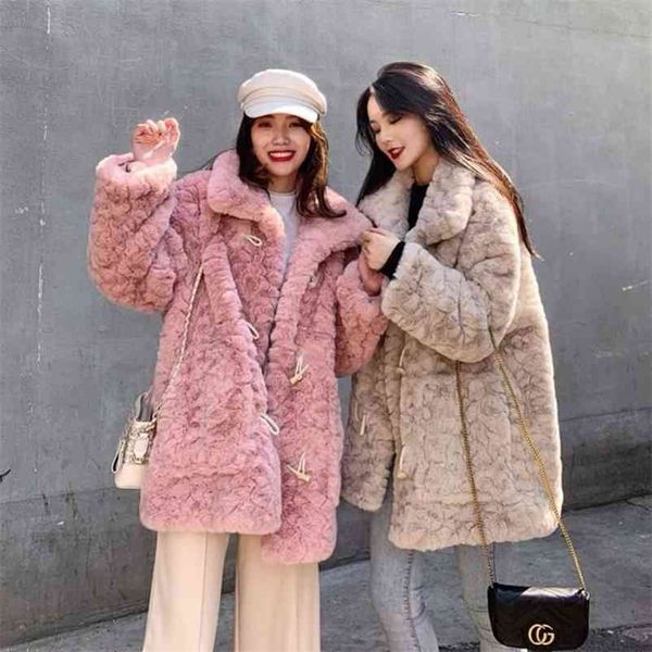 winter warm horn button coat vintage female long faux fur overcoat pressed flowers rabbit fur ladies thick outwears 210510, Black
winter warm horn button coat vintage female long faux fur overcoat pressed flowers rabbit fur ladies thick outwears 210510, Black