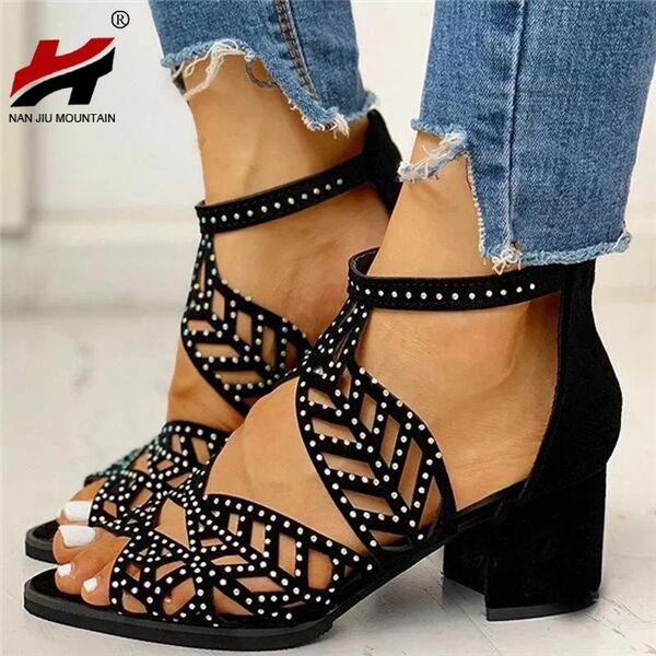 mountain 2021 women's sandals summer mid heel shoes rhinestones open toe outdoor fashion plus size 41, Black
mountain 2021 women's sandals summer mid heel shoes rhinestones open toe outdoor fashion plus size 41, Black
