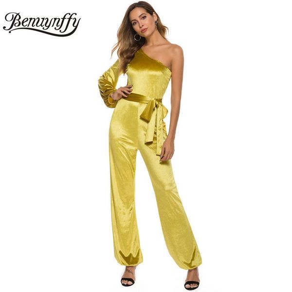 women's jumpsuits & rompers benuynffy one shoulder party club wear women jumpsuit with belt velvet high waist long sleeve overalls for, Black;white
women's jumpsuits & rompers benuynffy one shoulder party club wear women jumpsuit with belt velvet high waist long sleeve overalls for, Black;white
