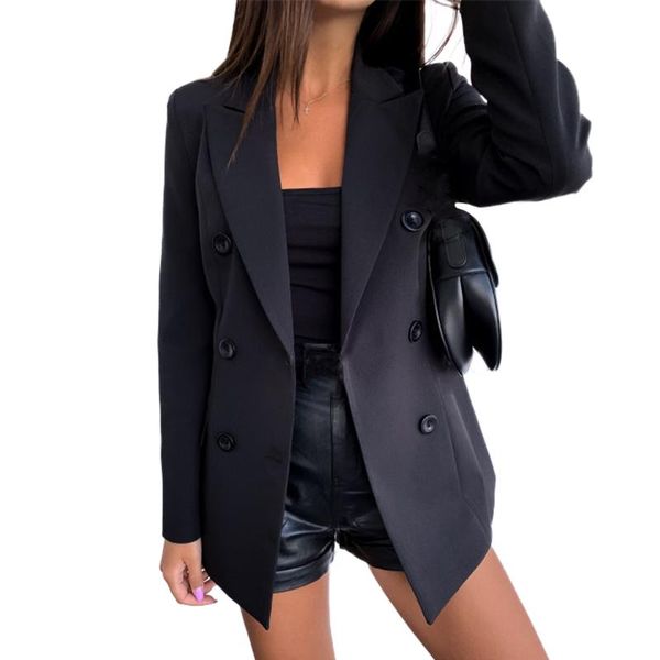 women's jackets women business office blazer solid double breasted workwear simple slim suit coat casual lapel long sleeve fashion clot, Black;brown
women's jackets women business office blazer solid double breasted workwear simple slim suit coat casual lapel long sleeve fashion clot, Black;brown