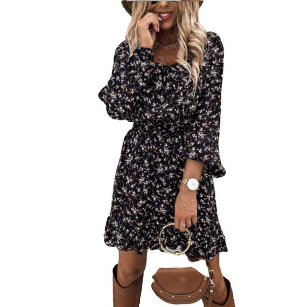 women's clothes floral print vintage dress v neck chiffon black mini simple daily ruffle vestidos female spring 2021 casual dresses, Black;gray
women's clothes floral print vintage dress v neck chiffon black mini simple daily ruffle vestidos female spring 2021 casual dresses, Black;gray