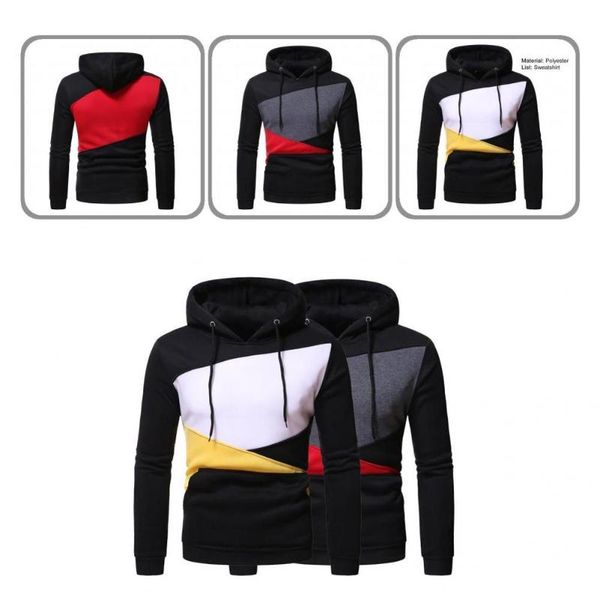 men's sweaters skin-friendly ultra soft patchwork drawstring pullover hoodie outerwear, White;black
men's sweaters skin-friendly ultra soft patchwork drawstring pullover hoodie outerwear, White;black