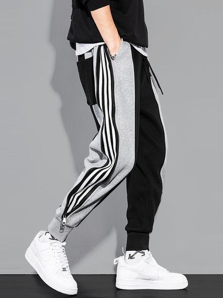 men's pants yoa spring and summer striped zipper sweatpants fashion brand loose korean harun corset casual, Black
men's pants yoa spring and summer striped zipper sweatpants fashion brand loose korean harun corset casual, Black