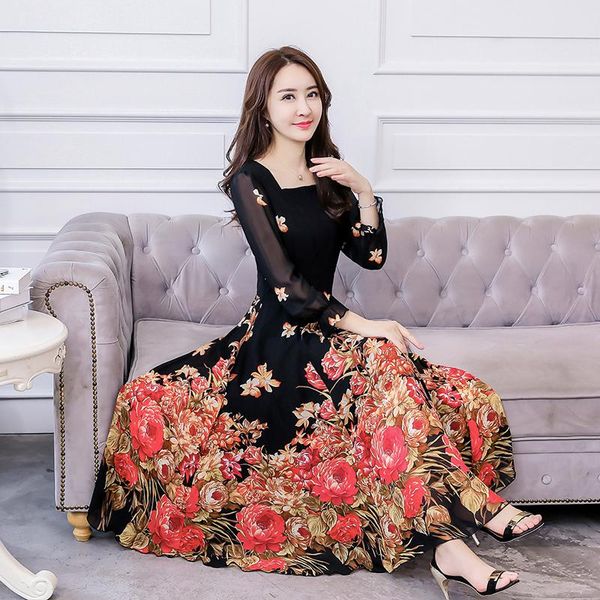 casual dresses 2021 autumn arrival plus size -4xl korean square collar flower printed long sleeve woman chiffon dress, Black;gray
casual dresses 2021 autumn arrival plus size -4xl korean square collar flower printed long sleeve woman chiffon dress, Black;gray