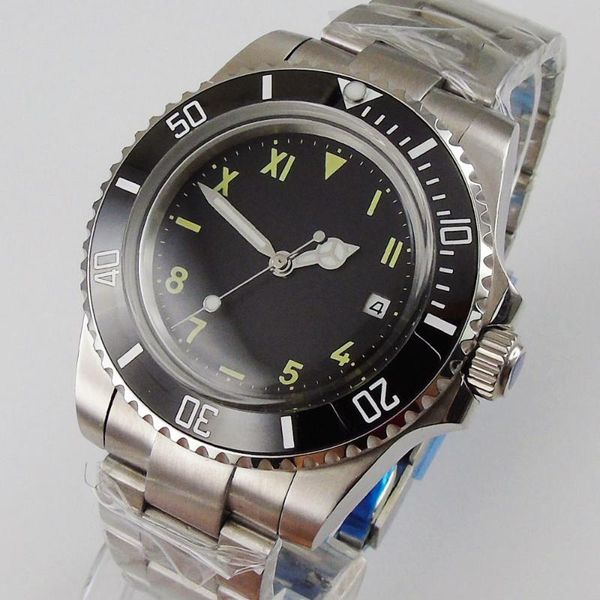wristwatches 40mm black sterile dial domed glass ceramic bezel mechanical date 21 jewels miyota 8215 automatic men's wristwatch, Slivery;brown
wristwatches 40mm black sterile dial domed glass ceramic bezel mechanical date 21 jewels miyota 8215 automatic men's wristwatch, Slivery;brown