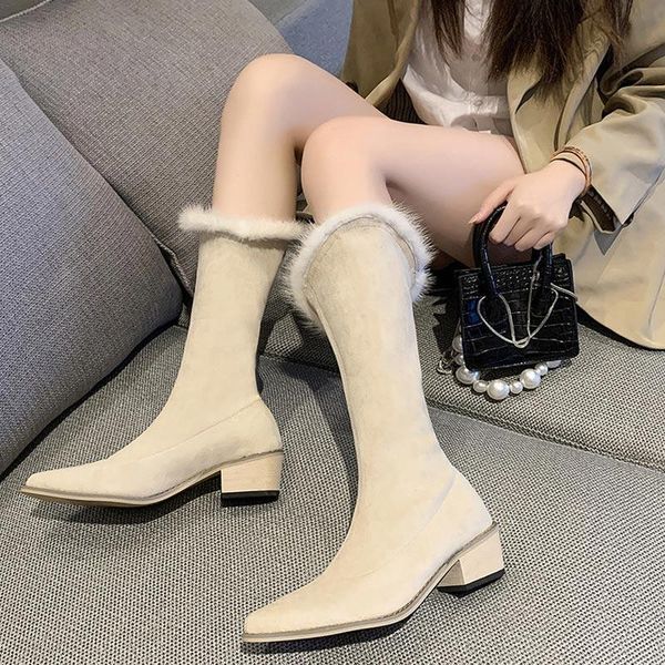 boots women high slip-on pointed toe warm plush knee boot female fashion solid concise winter outdoor lady footwear 2022, Black
boots women high slip-on pointed toe warm plush knee boot female fashion solid concise winter outdoor lady footwear 2022, Black