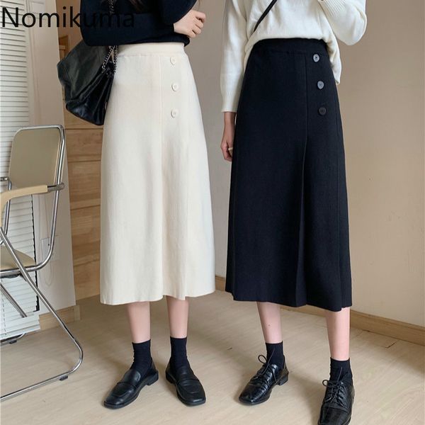 nomikuma autumn winter women knitted skirts korean buttons high waist causal a-line sweater skirt faldas mujer 6d412 210427, Black
nomikuma autumn winter women knitted skirts korean buttons high waist causal a-line sweater skirt faldas mujer 6d412 210427, Black