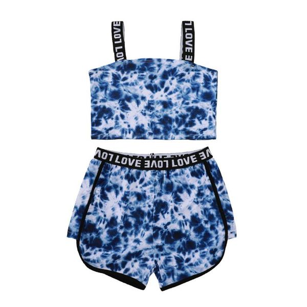 tie-dye printing toddler girl summer clothes sets european and american sling letter blouse + printed shorts suit clothing, White
tie-dye printing toddler girl summer clothes sets european and american sling letter blouse + printed shorts suit clothing, White