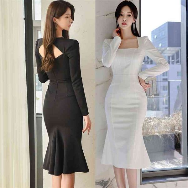 fall winter party long sleeve square korea ladies backless office midi dresses for women clothing 210602, Black;gray
fall winter party long sleeve square korea ladies backless office midi dresses for women clothing 210602, Black;gray