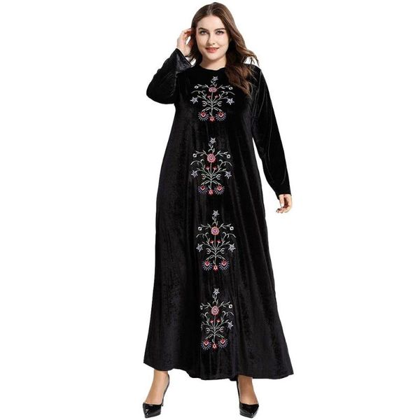 casual dresses large size women dress gold velvet flower embroidery long sleeve muslim robes elegant maxi ta9137, Black;gray
casual dresses large size women dress gold velvet flower embroidery long sleeve muslim robes elegant maxi ta9137, Black;gray
