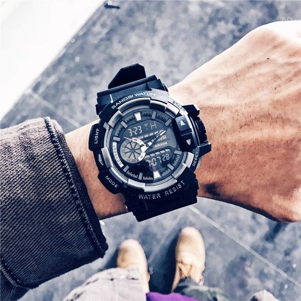 men's watches large dial waterproof electronic watch multi-function outdoor sports army g style relogios masculino wristwatches, Slivery;brown
men's watches large dial waterproof electronic watch multi-function outdoor sports army g style relogios masculino wristwatches, Slivery;brown