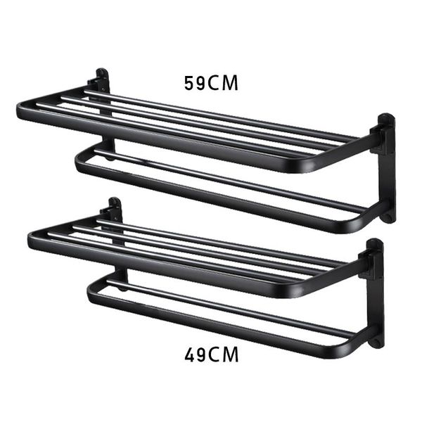 towel racks 490/590mm aluminum foldable black wall mounted bathroom rack holder shelf el pendant set
towel racks 490/590mm aluminum foldable black wall mounted bathroom rack holder shelf el pendant set