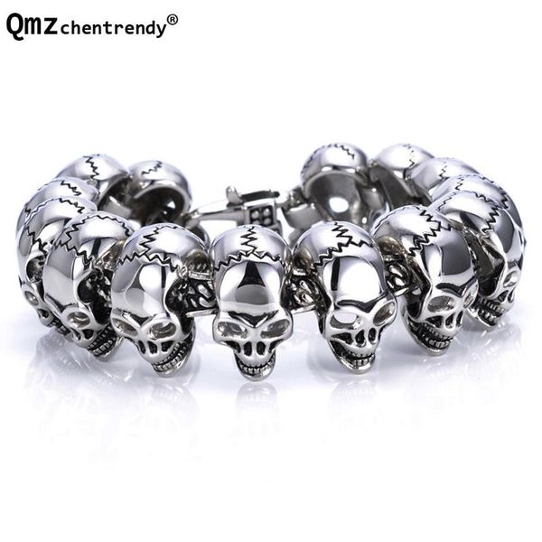 link, chain 316l stainless steel huge heavy solid bangle men's skeleton skull bracelet ghost biker hip hop motorcycle link for boy, Black
link, chain 316l stainless steel huge heavy solid bangle men's skeleton skull bracelet ghost biker hip hop motorcycle link for boy, Black
