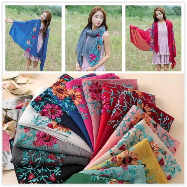 scarves embroidered flower scarf cotton women long wrapped bandana girl shawl gifts suitable for beach air conditioning room, Blue;gray
scarves embroidered flower scarf cotton women long wrapped bandana girl shawl gifts suitable for beach air conditioning room, Blue;gray