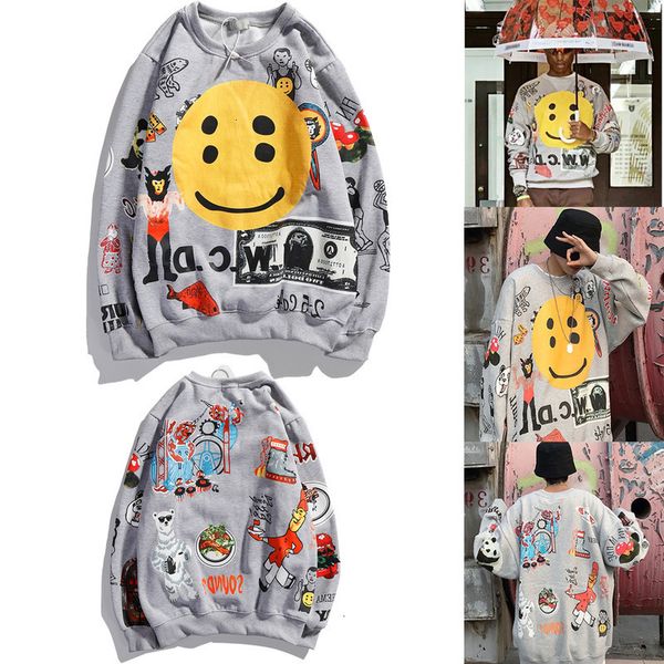 brand round ne fashion smiling face printing multi personality and women's hip-hop fashion couple sweater, Black
brand round ne fashion smiling face printing multi personality and women's hip-hop fashion couple sweater, Black