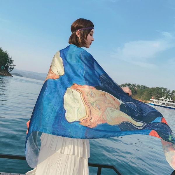 scarves spring and summer 2021 silk satin digital printing oil painting large size 80*200cm simulation scarf female beach towel, Blue;gray
scarves spring and summer 2021 silk satin digital printing oil painting large size 80*200cm simulation scarf female beach towel, Blue;gray