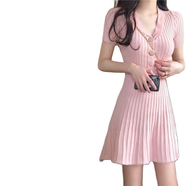 draped temperament self-cultivation girl ice silk v-neck pleated knitted short-sleeved dress summer folds dresses vestidos slim casual, Black;gray
draped temperament self-cultivation girl ice silk v-neck pleated knitted short-sleeved dress summer folds dresses vestidos slim casual, Black;gray