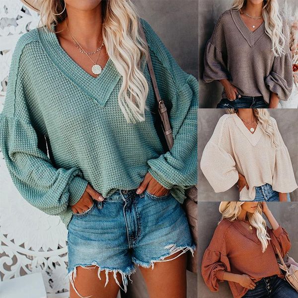 women fashion long lantern sleeve v-neck solid color hollow loose knitwear casual sweaters for autumn winter daily wear women's, White;black
women fashion long lantern sleeve v-neck solid color hollow loose knitwear casual sweaters for autumn winter daily wear women's, White;black