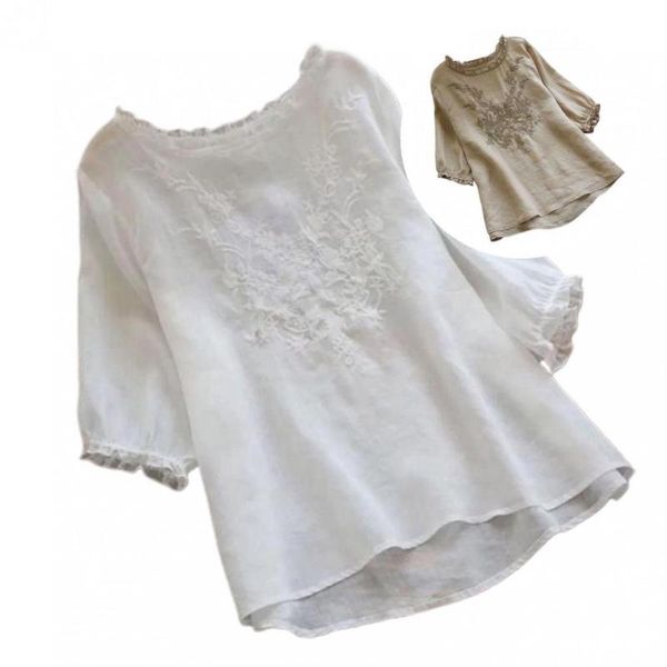 women's blouses & shirts lightweight trendy o-neck lace decor women blouse quick drying casual round neck for work, White
women's blouses & shirts lightweight trendy o-neck lace decor women blouse quick drying casual round neck for work, White