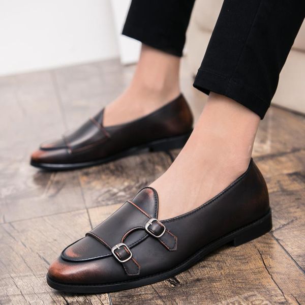 dress shoes classic man casual pu leather size 38-44 retro monk strap shoe fashion formal for mens designer men slip on footwear, Black
dress shoes classic man casual pu leather size 38-44 retro monk strap shoe fashion formal for mens designer men slip on footwear, Black