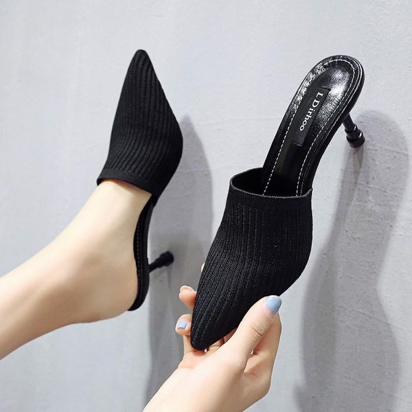 shoes pointed toe med slippers heels slides fashion slipers women loafers cover high luxury 2021 soft thin rubber pu rome, Black
shoes pointed toe med slippers heels slides fashion slipers women loafers cover high luxury 2021 soft thin rubber pu rome, Black
