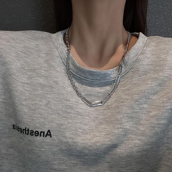 chains fasion paperclip geometric necklace for women silver color titanium steel choker necklaces sweater chain jewelry gift
chains fasion paperclip geometric necklace for women silver color titanium steel choker necklaces sweater chain jewelry gift