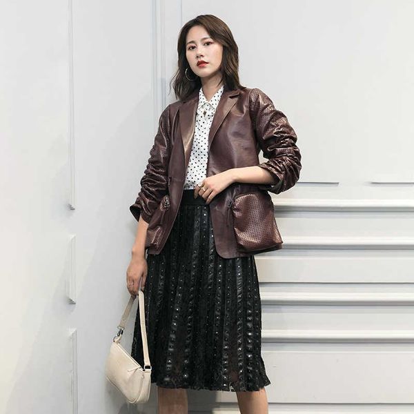 women's leather & faux women style korean genuine coat fashion pocket jackets b277, Black
women's leather & faux women style korean genuine coat fashion pocket jackets b277, Black