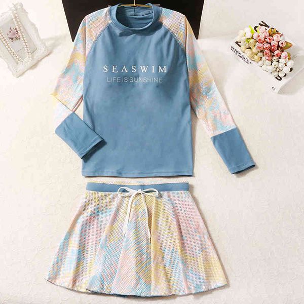 swimwear Swimsuit at South Korea ins web celebrity fission two-piece conservative show thin belly students springs, Blue
swimwear Swimsuit at South Korea ins web celebrity fission two-piece conservative show thin belly students springs, Blue
