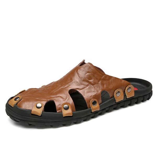 slippers men genuine leather cowhide jelly shoes closed-toe handmade casual beach anti-slip size 38-47, Black
slippers men genuine leather cowhide jelly shoes closed-toe handmade casual beach anti-slip size 38-47, Black