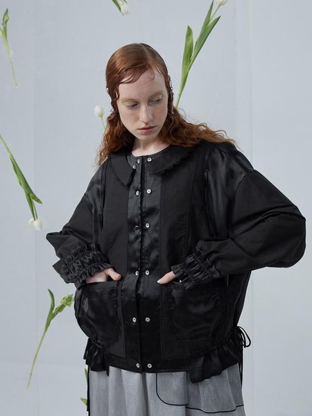 women's jackets irinach250 fall winter 2021 collection silk patchwork black o neck jacket women, Black;brown
women's jackets irinach250 fall winter 2021 collection silk patchwork black o neck jacket women, Black;brown