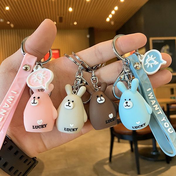keyring keychain matte texture cartoon bear cute rabbit creative cartoon doll key chain backpack lovers key chain pendant, Silver
keyring keychain matte texture cartoon bear cute rabbit creative cartoon doll key chain backpack lovers key chain pendant, Silver