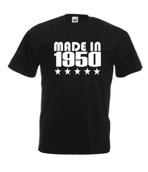 made in 1950 xmas gift idea mens women t shirts multi-color s-2xl, White;black
made in 1950 xmas gift idea mens women t shirts multi-color s-2xl, White;black