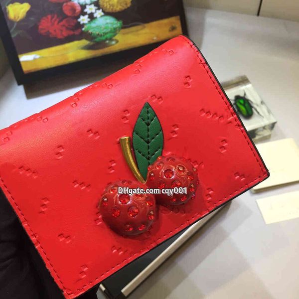 brand luxury designer purse double 2023 leather cardholder women's purse designer cherry purse business credit card bag 476050, Red;black
brand luxury designer purse double 2023 leather cardholder women's purse designer cherry purse business credit card bag 476050, Red;black