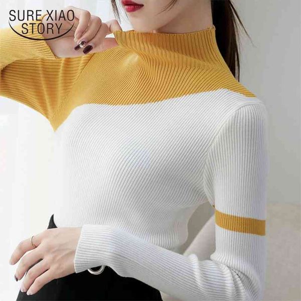 slim winter clothes women turtleneck autumn knit sweaters patchwork bottoming shirts fashion clothing 6998 210421, White;black
slim winter clothes women turtleneck autumn knit sweaters patchwork bottoming shirts fashion clothing 6998 210421, White;black