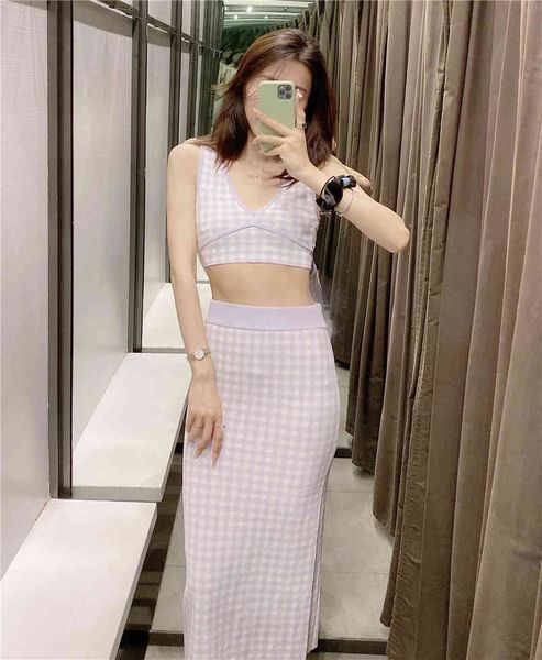 two piece dress 2-piece high-waist slit check sling skirt ajag, White
two piece dress 2-piece high-waist slit check sling skirt ajag, White