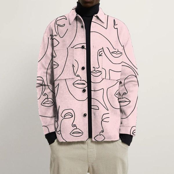 men's jackets autumn and winter 2021 trend loose casual jacket printed pink coat, Black;brown
men's jackets autumn and winter 2021 trend loose casual jacket printed pink coat, Black;brown