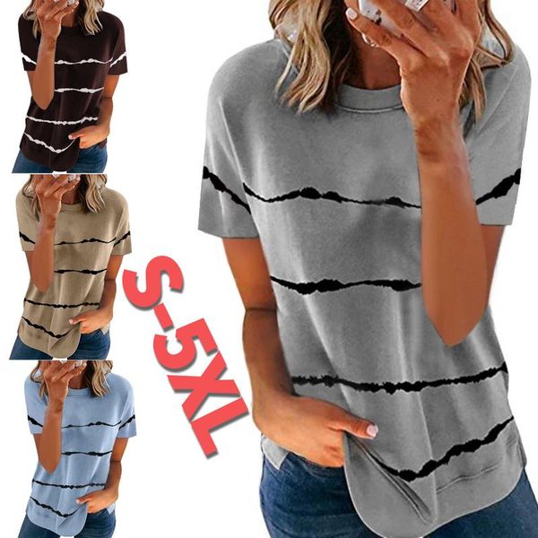 women's t-shirt loose-striped summer round-neck womens loose cotton fashion t-shirts casual short ladies sleeves plus size top, White
women's t-shirt loose-striped summer round-neck womens loose cotton fashion t-shirts casual short ladies sleeves plus size top, White
