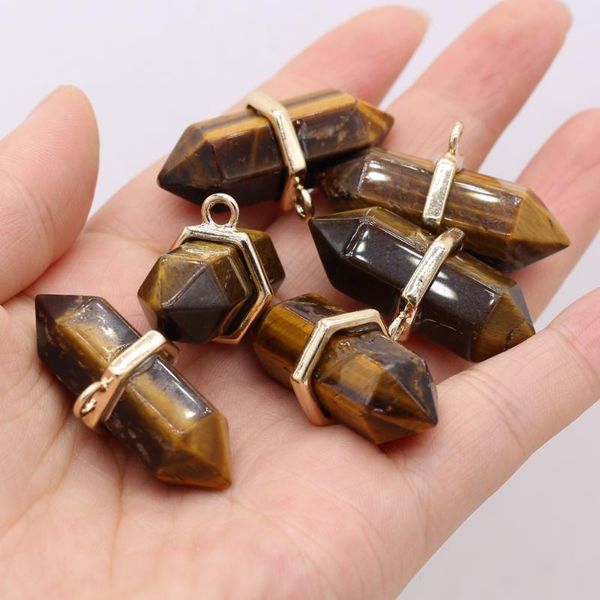 charms natural tiger eye stone pendant 17x35mm exquisite durable bicuspidate charm for jewelry making diy necklace earring accessories, Bronze;silver
charms natural tiger eye stone pendant 17x35mm exquisite durable bicuspidate charm for jewelry making diy necklace earring accessories, Bronze;silver
