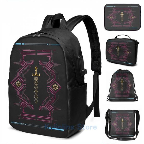 backpack funny graphic print polyhedral dice sword synthwave colors neon usb charge men school bags women bag travel laptop
backpack funny graphic print polyhedral dice sword synthwave colors neon usb charge men school bags women bag travel laptop